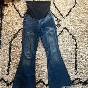 MOTHER Blue Flare Wide Leg Maternity 26